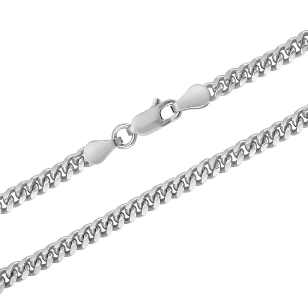 Pori Jewelers Silver 4MM Miami Cuban Chain Necklace