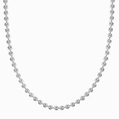 pori jewelers Silver 4MM Moon Cut Bead Chain Necklaces pori jewelers Silver 4MM Moon Cut Bead Chain Necklaces