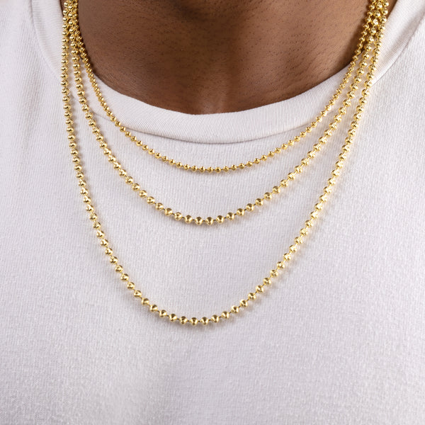 Pori Jewelers Silver 5MM Moon Cut Bead Chain Necklaces