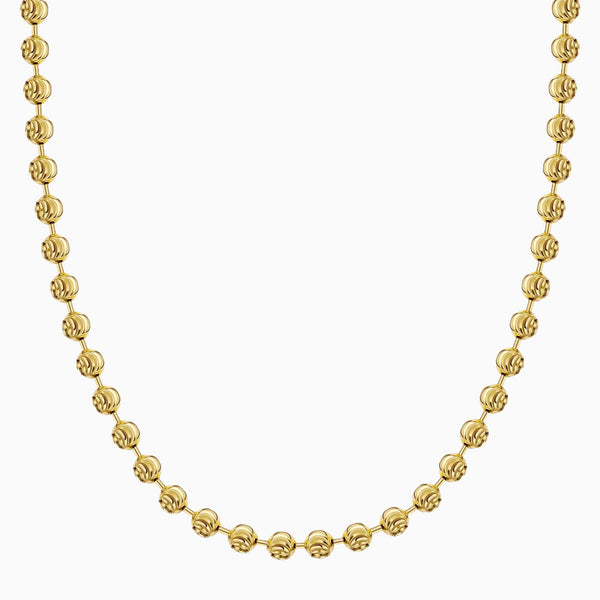 pori jewelers Silver 5MM Moon Cut Bead Chain Necklaces