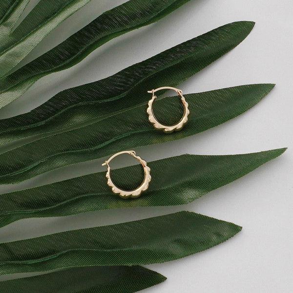 Pori Jewelers Solid Gold Graduating Braid Hoop Earrings