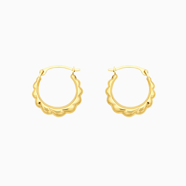 pori jewelers Solid Gold Graduating Braid Hoop Earrings