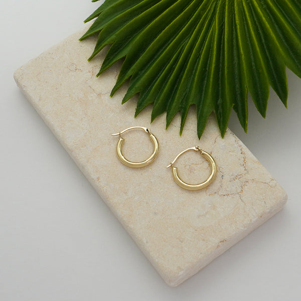 Pori Jewelers Solid Gold High Polish Thick Round Hoop Earrings