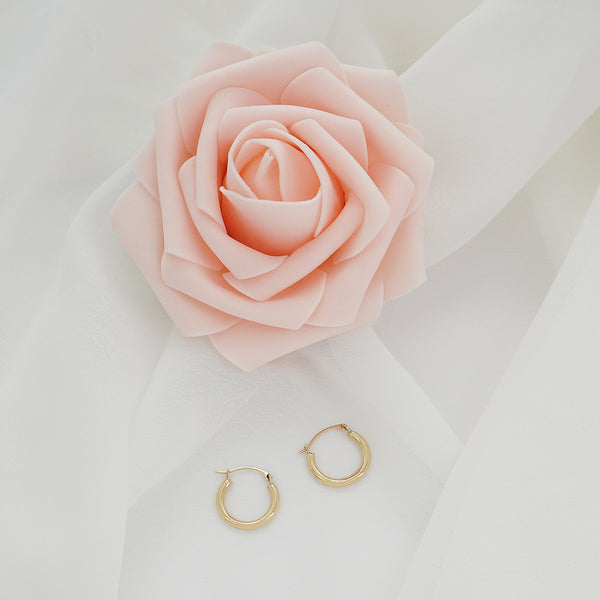 Pori Jewelers Solid Gold High Polish Thick Round Hoop Earrings