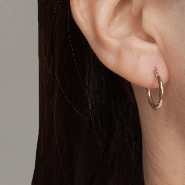 Pori Jewelers Solid Gold High Polish Thick Round Hoop Earrings