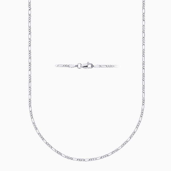 pori jewelers Sterling Silver 2MM Figaro Link Chain Necklace