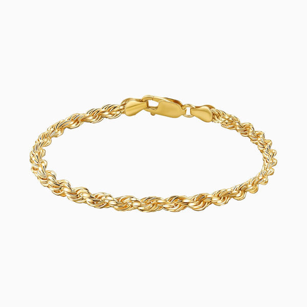 pori jewelers Sterling Silver 4mm Classic Rope Chain Link Bracelet