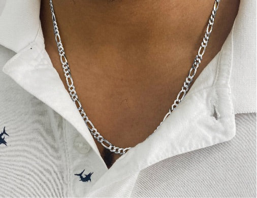 Pori Jewelers Sterling Silver 4MM Figaro Chain Necklace