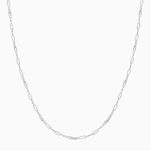 pori jewelers Sterling Silver Dainty Rectangle 2MM Paperclip Link Adjustable Slider Chain