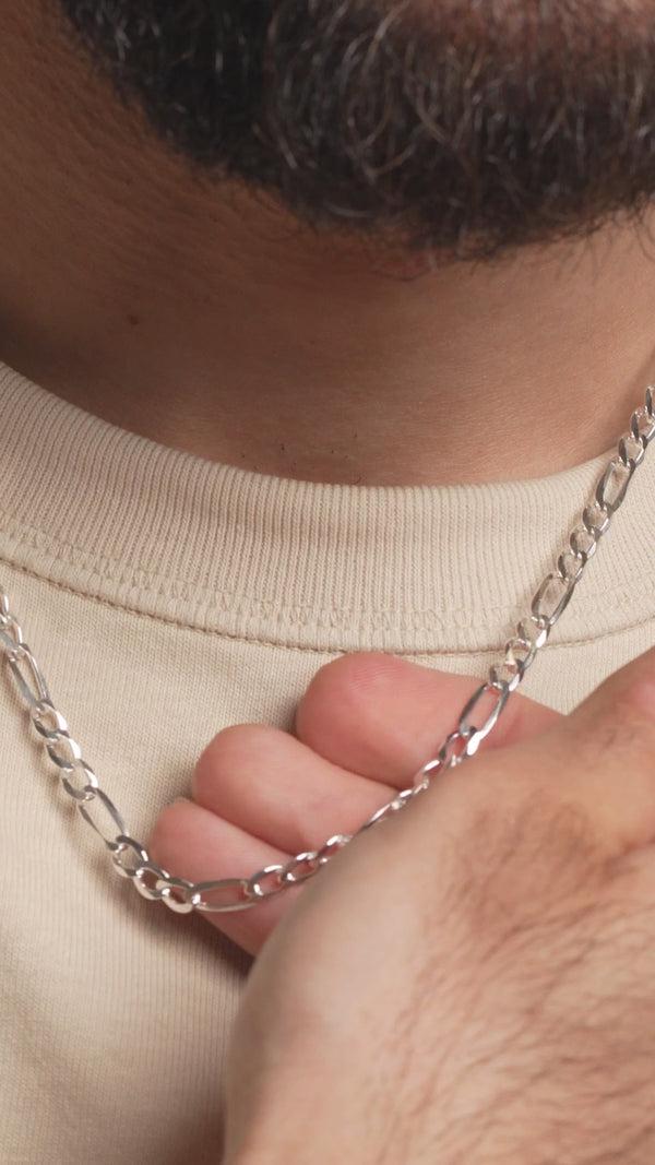 Pori Jewelers Sterling Silver Flat Figaro Chain Necklace 20-26" Unisex