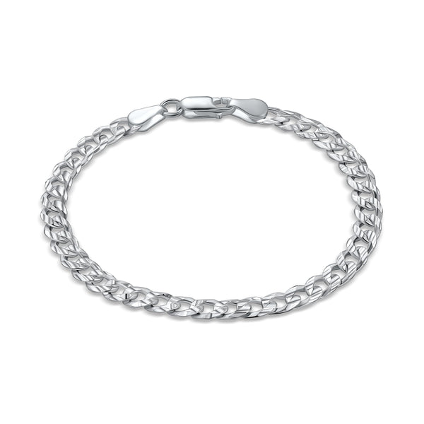 Pori Jewelers Sterling Silver Italian 4MM Or 5MM Italian Solid Cuban Link Curb Chain Bracelet