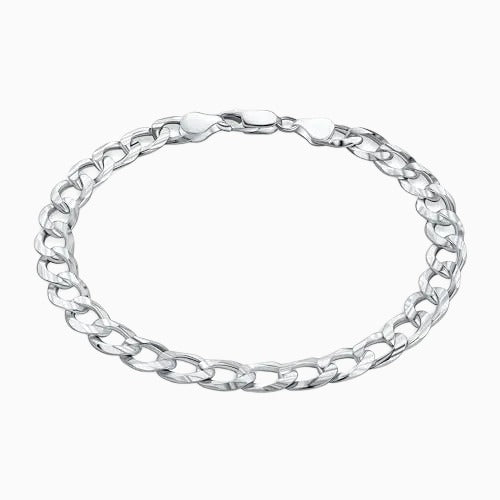 pori jewelers Sterling Silver Italian Solid 8mm Diamond-Cut Cuban Link Curb Chain Bracelet Made in Italy pori jewelers Sterling Silver Italian Solid 8mm Diamond-Cut Cuban Link Curb Chain Bracelet Made in Italy