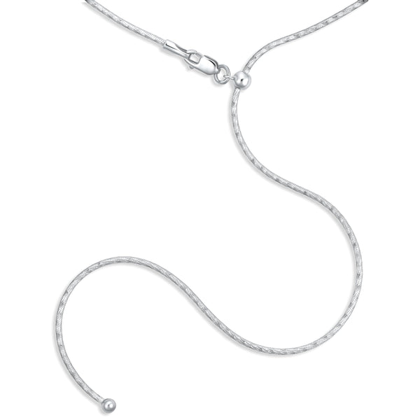 Pori Jewelers Sterling Silver Magic Snake Chain With Design Adjustable Bolo Necklace