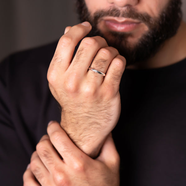 pori jewelers Sterling Silver Mens Wedding Band Ring 3MM