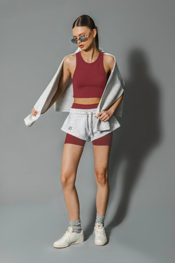 Port De Bras Base Short Burgundy