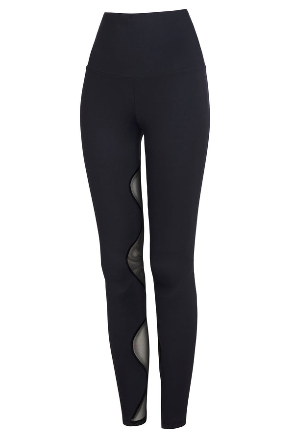 Port De Bras Bubble Mesh Legging Black