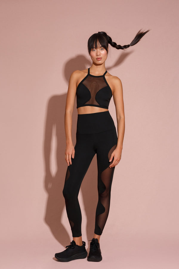 port de bras Curve Legging Black / Black Mesh