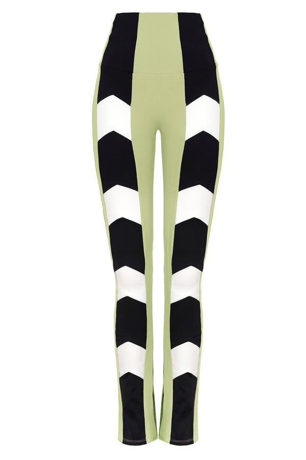 Port De Bras Front Arrow Slit Legging Juta Green