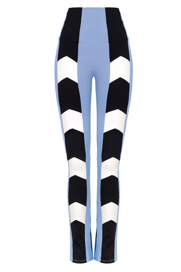 Port De Bras Front Arrow Slit Legging Light Blue