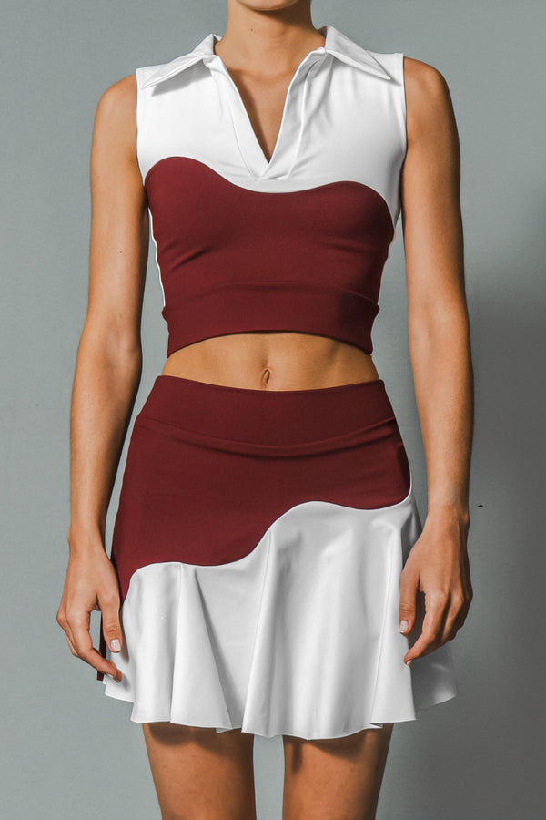 Port De Bras Gio Wave Top Burgundy / Chantilly