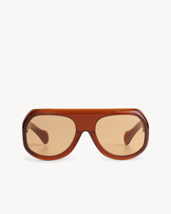 port tanger Kuky | Terracotta Acetate | Amber lens