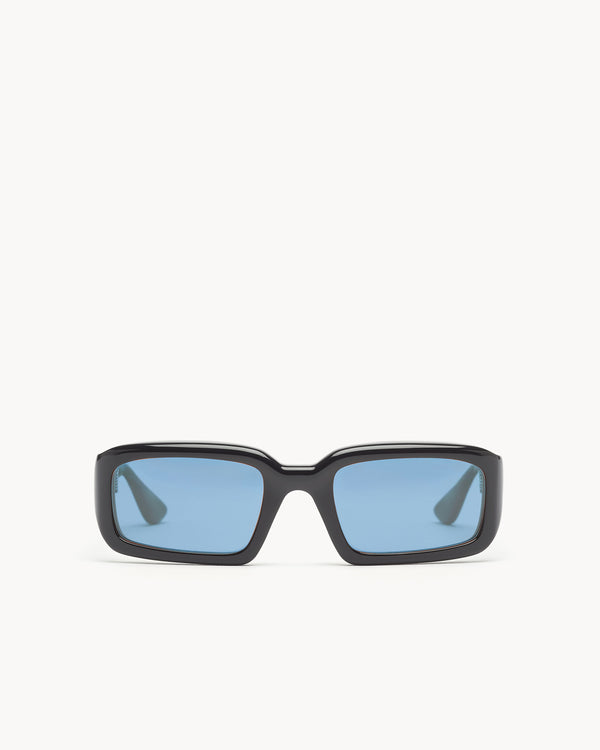 port tanger Mektoub | Black Acetate | Rif Blue Lens