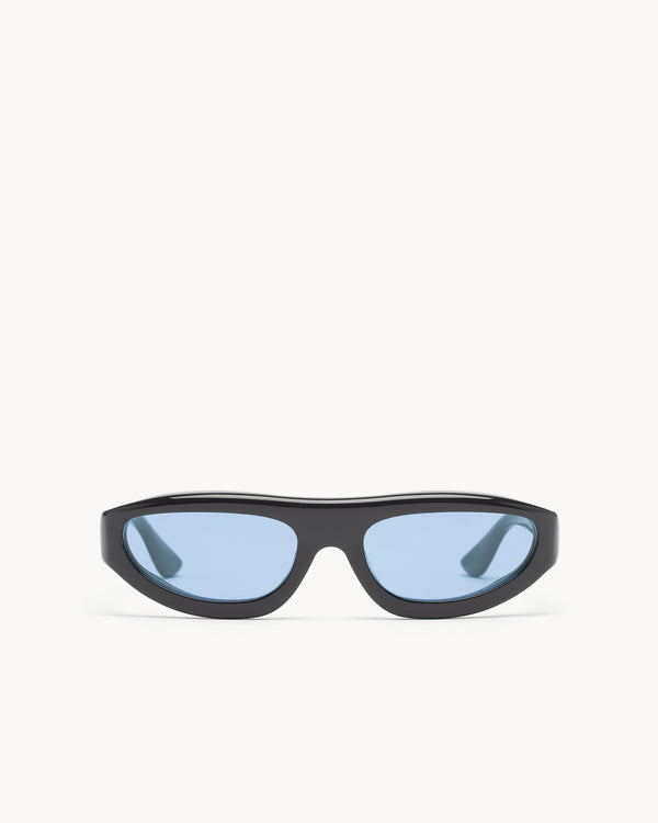 port tanger Uns | Black Acetate | Rif Blue Lens