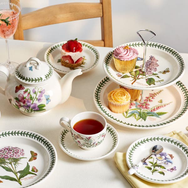 Portmeirion Botanic Garden Footed Cake Plate With Server