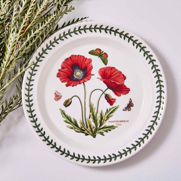 Portmeirion Botanic Garden Poppy Set Of 6 Dinner Plates