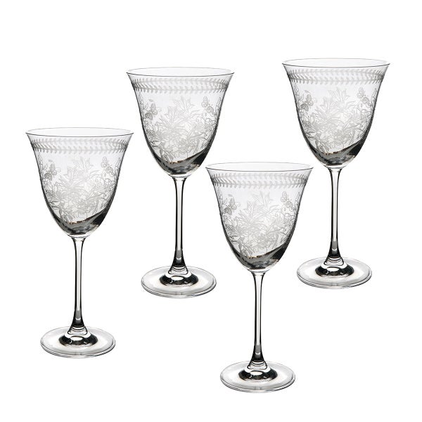 portmeirion Botanic Garden Set of 4 Crystal Wine Glasses