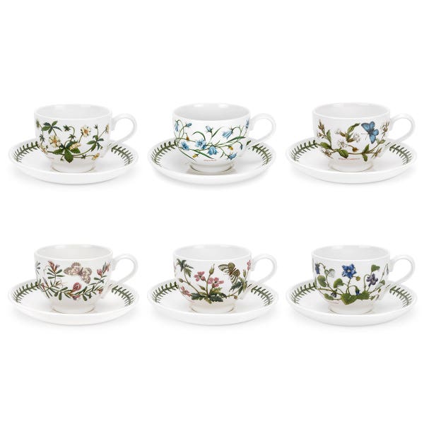 portmeirion Botanic Garden Set of 6 Breakfast Cups & Saucers