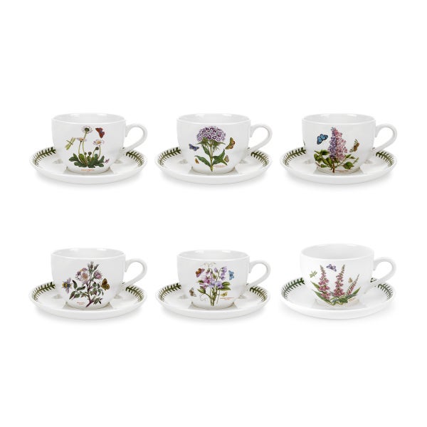 portmeirion Botanic Garden Set of 6 Jumbo Cups & Saucers