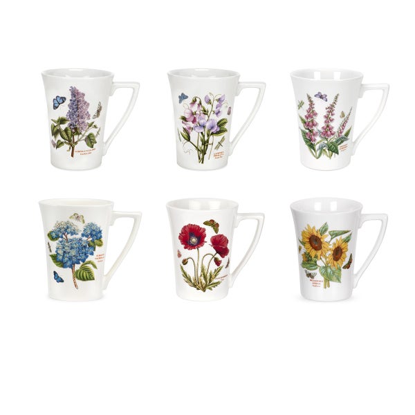 portmeirion Botanic Garden Set of 6 Mandarin Shape Mugs