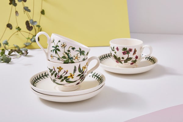 Portmeirion Botanic Garden Set Of 6 Teacups & Saucers