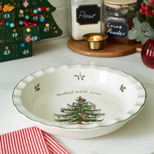 Portmeirion Christmas Tree Baked With Love Pie Dish