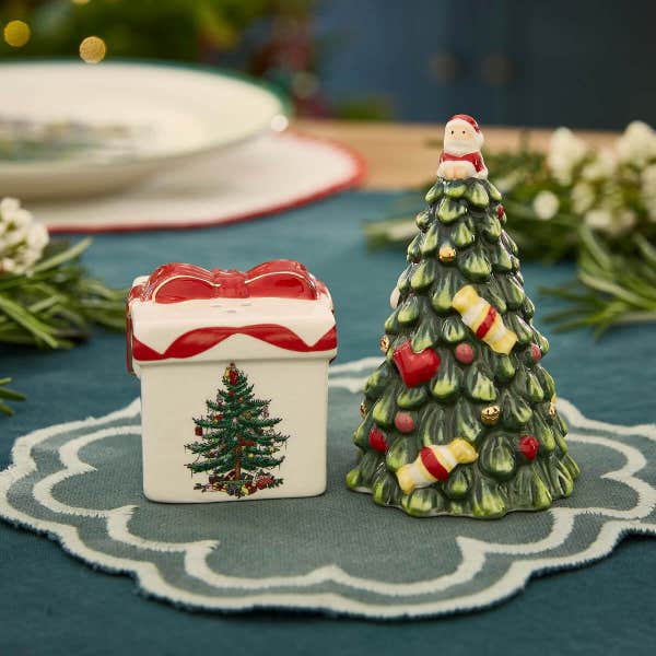 Portmeirion Christmas Tree Gift & Tree Salt & Pepper Set