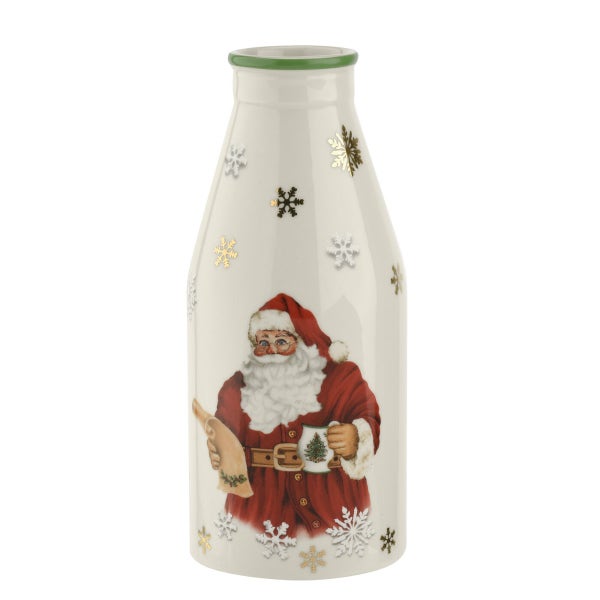 Portmeirion Christmas Tree Santa Plate & Milk Bottle Set