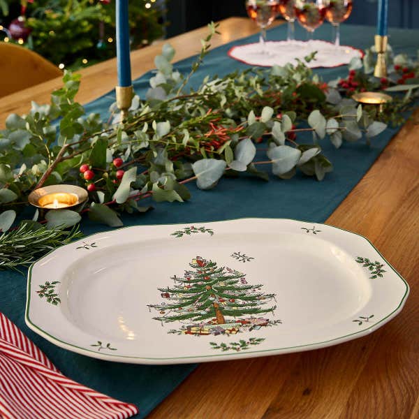 Portmeirion Christmas Tree Sculpted Oval Platter 35cm