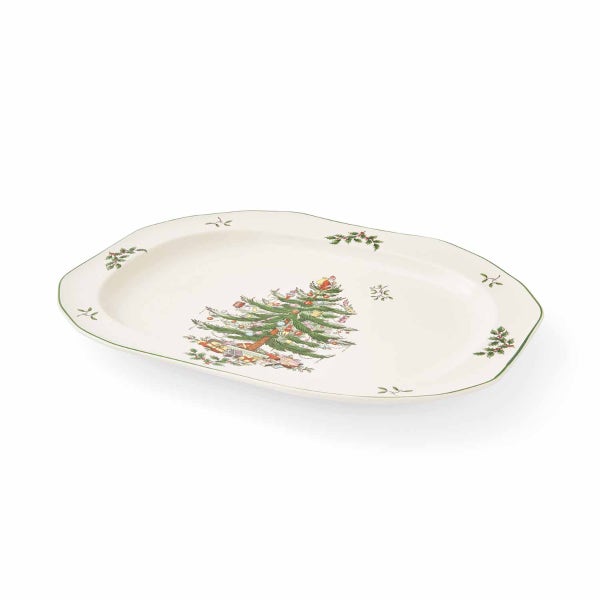Portmeirion Christmas Tree Sculpted Oval Platter 35cm