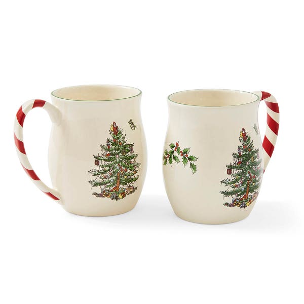 portmeirion Christmas Tree Set of 2 Candy Cane Mugs