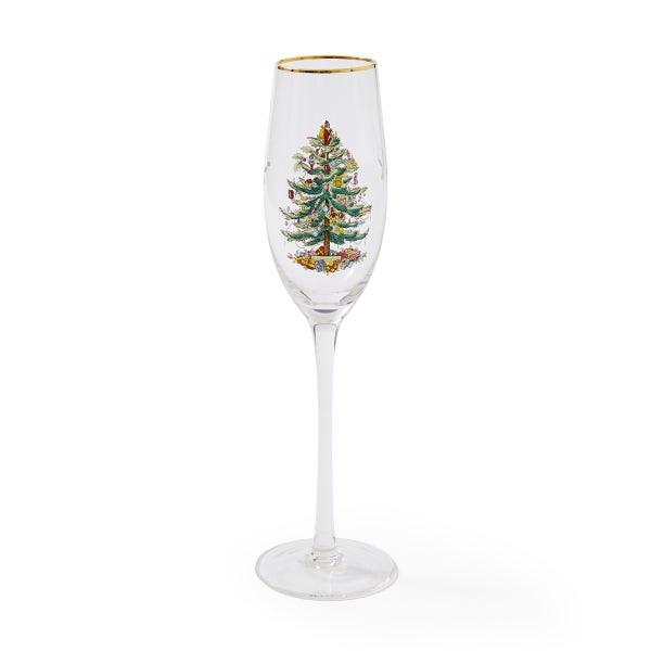 Portmeirion Christmas Tree Set Of 4 Champagne Flutes