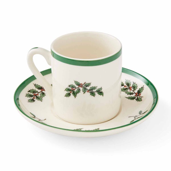 Portmeirion Christmas Tree Set Of 4 Espresso Cup & Saucer