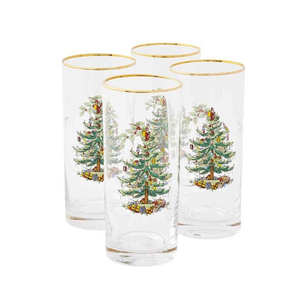 portmeirion Christmas Tree Set of 4 Highball Glasses