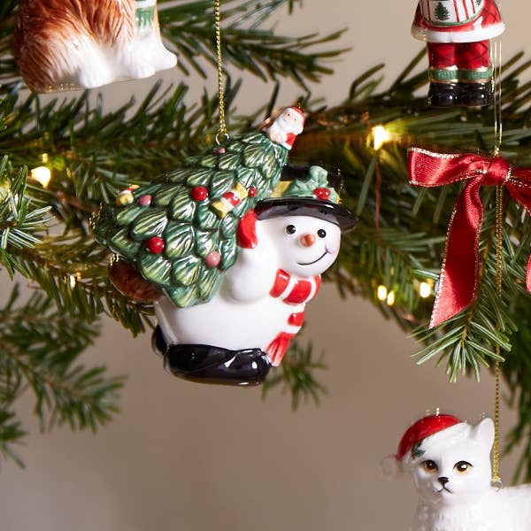 Portmeirion Christmas Tree Snowman Carrying Tree Ornament