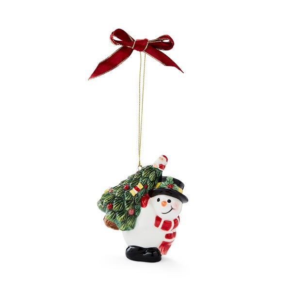 portmeirion Christmas Tree Snowman carrying Tree Ornament