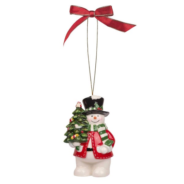 portmeirion Christmas Tree Snowman Hanging Ornament