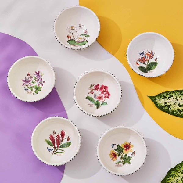 Portmeirion Exotic Botanic Garden Set Of 6 Bowls 14cm