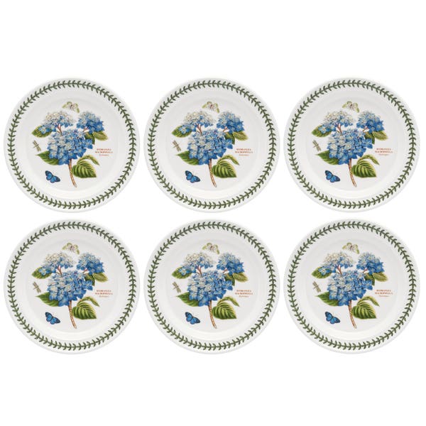 portmeirion Portmeirion Botanic Garden 10 inch Dinner Plate Hydrangea Set of 6