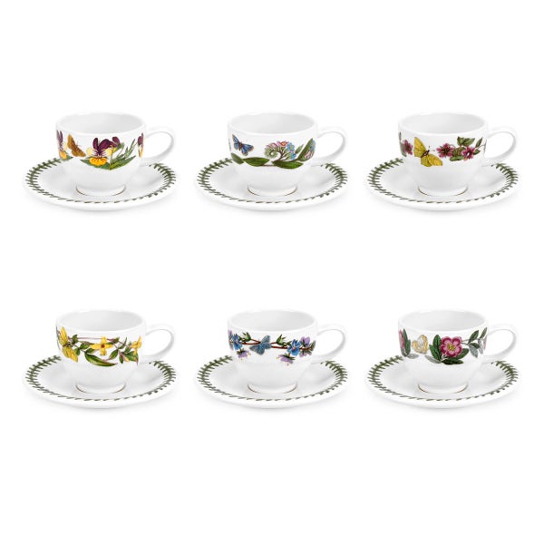 portmeirion Botanic Garden 6 Espresso Cups & Saucers