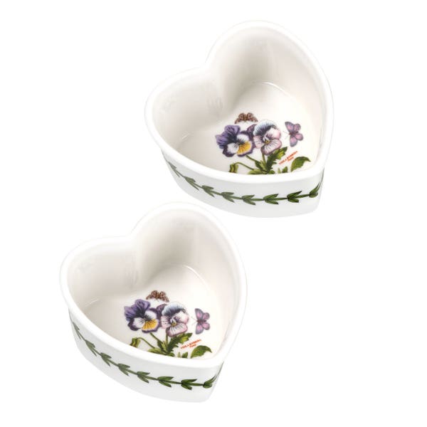 Portmeirion Botanic Garden Set Of 2 Heart Ramekins